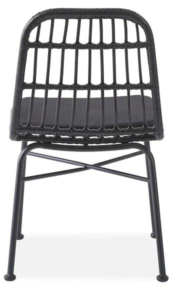 Záhradná stolička K401 - čierna / sivá