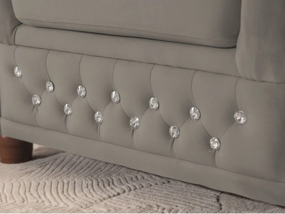 Sivá zamatová rozkladacia rohová pohovka (pravý roh/do L) York Blik – Ropez