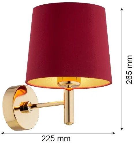 Argon 8311 - Nástenná lampa PONTE PLUS 1xE27/15W/230V červená