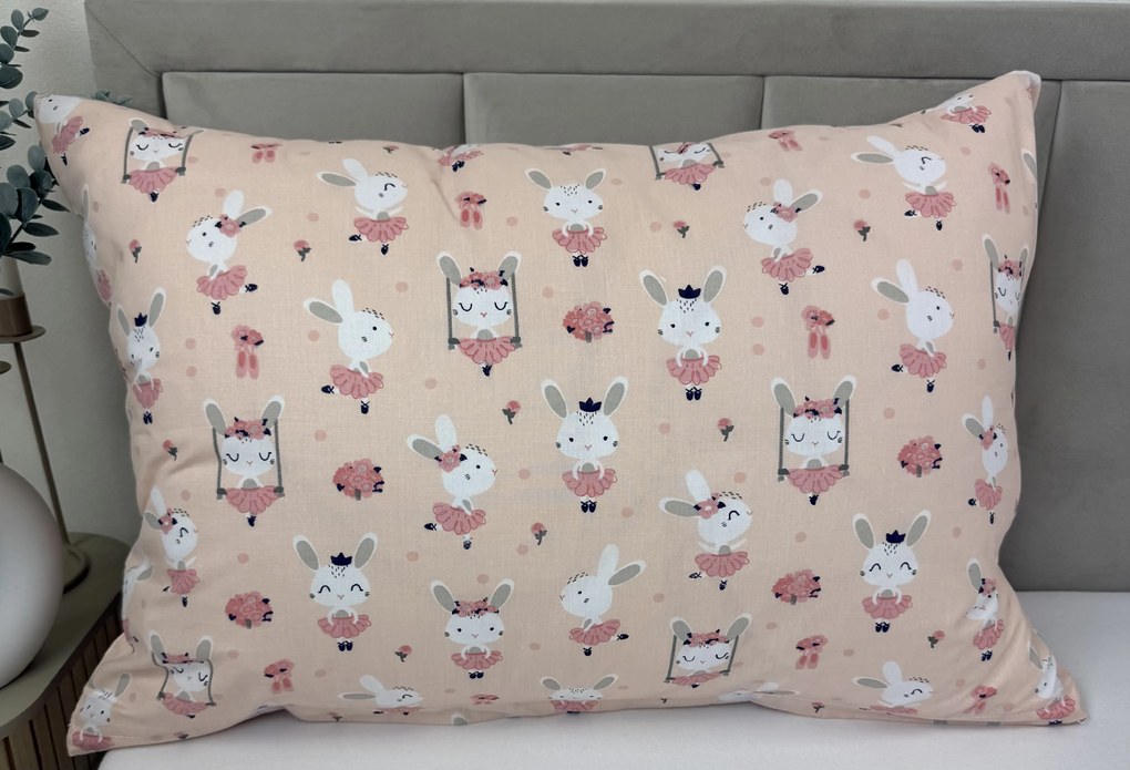 INTERMEDIC SK Detská obliečka na vankúš Ružový Zajačik 45x65 cm – 100 % bavlna