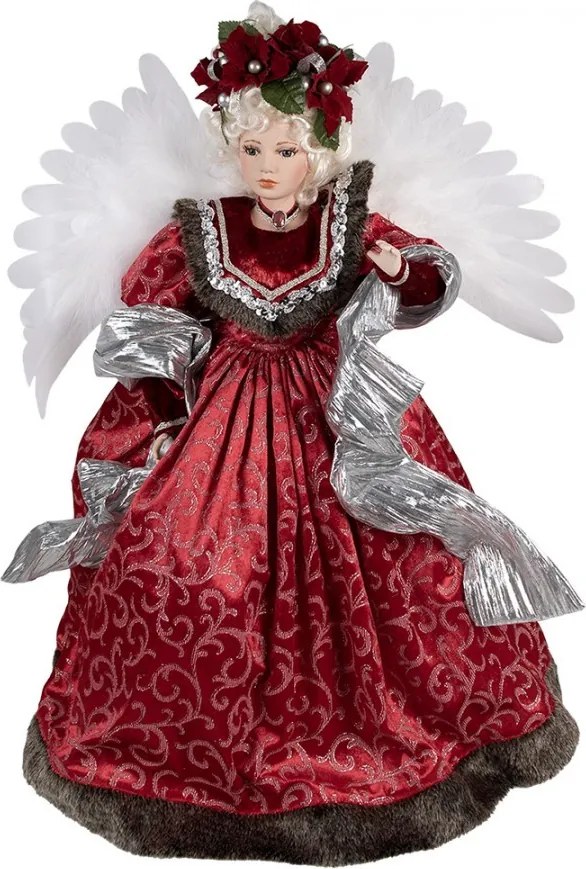 Christmas Decoration With LED Lighting And Music Angel 86 Cm Red Plastic - 60*40*86 cm