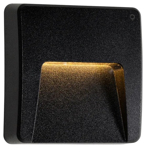 Sada 6 vonkajších nástenných svietidiel čiernych štvorcových vrátane LED IP65 - Gem