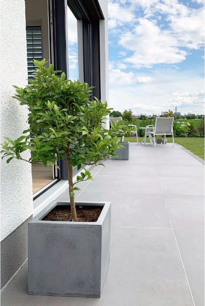 Kvetináč BLOCK, sklolaminát, 30x30x30 cm, betón design