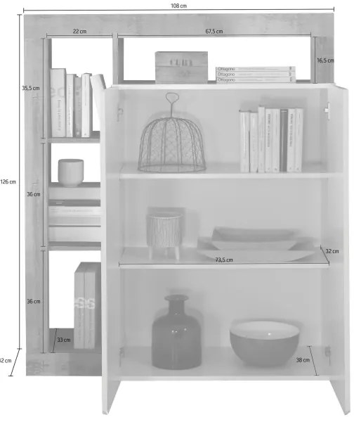 Komoda LENOR kašmír/hnedá