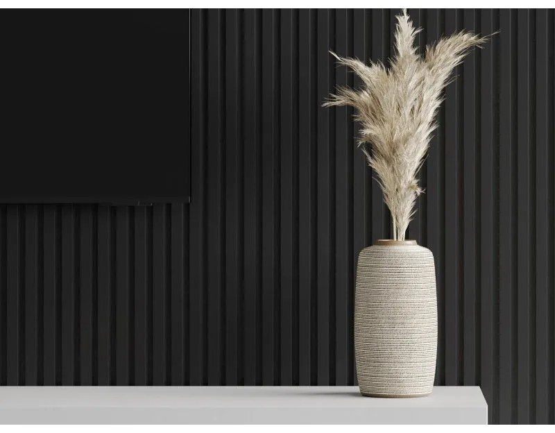 Mexen Lam-F, akustické stenové lamely 275 × 31,5 cm, filc 6 mm, čierna lesklá, S105-275317-2812-055