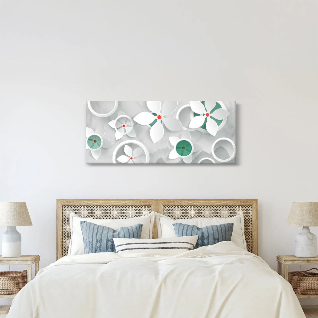 Obraz kvetinové abstrakcie (120x50 cm)