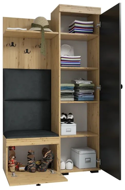 Predsieňová stena Duo, pravá, artisan/+police