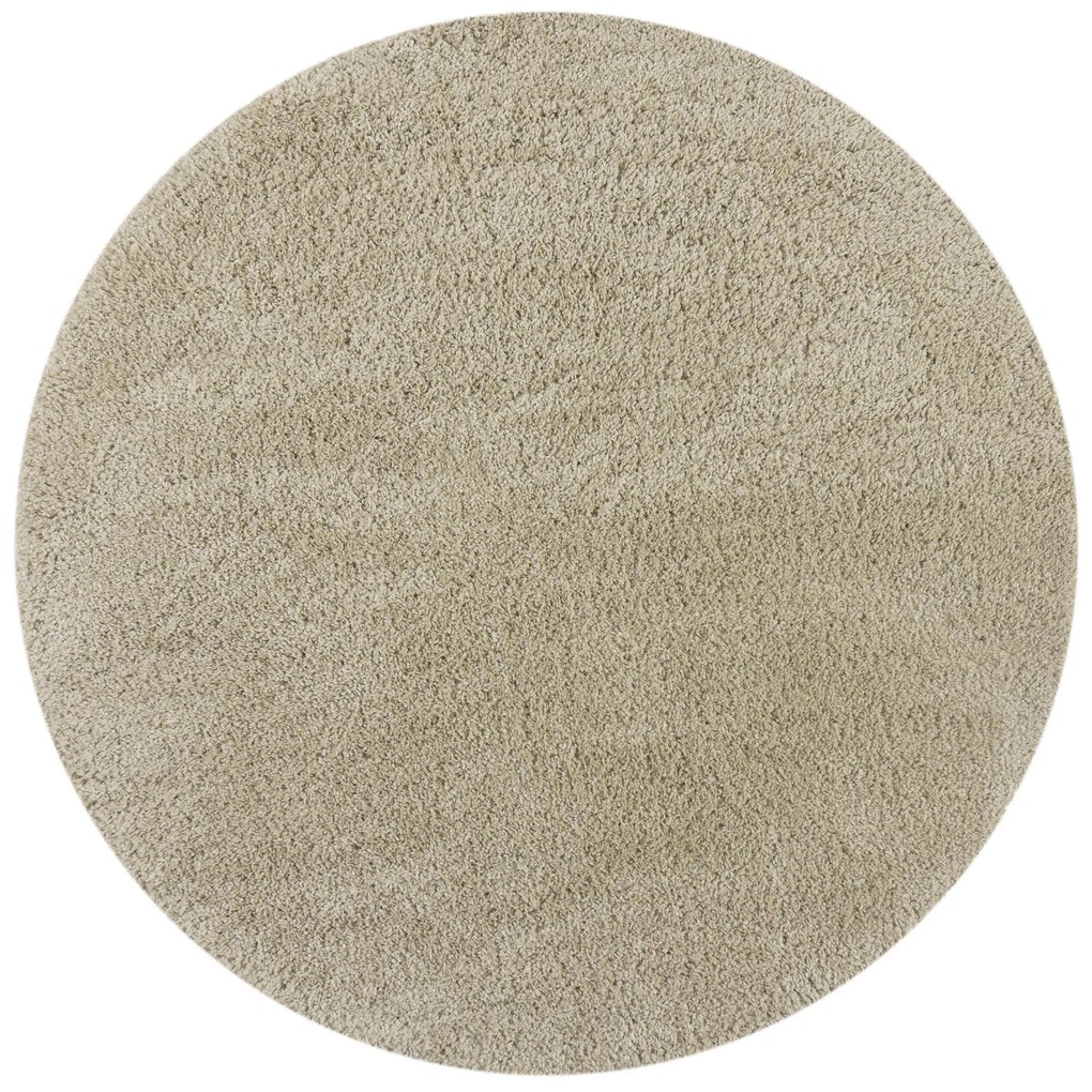 Kusový koberec Shaggy Teddy Natural kruh, 133x133 (priemer) kruh, béžová, detská izba, Flair Rugs