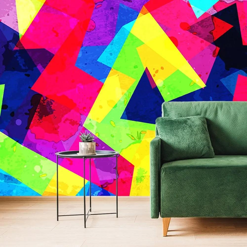 Samolepiaca tapeta geometrický vzor s grunge efektom - 150x100