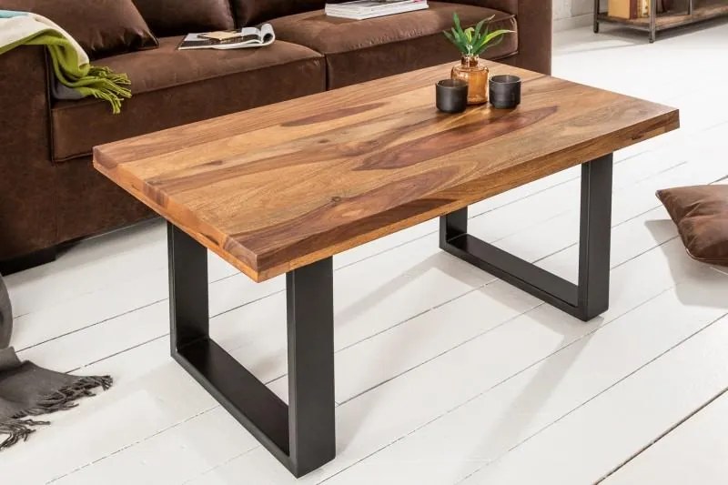 Invicta Interior - Dizajnový konferenčný stolík IRON CRAFT 100 cm Sheesham