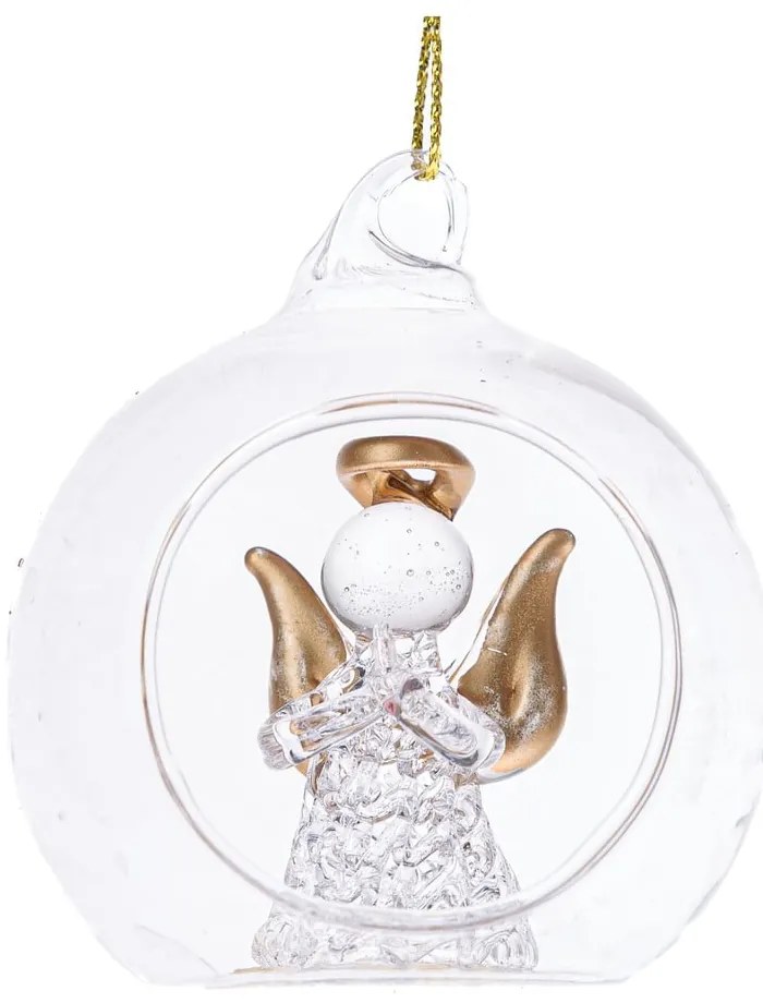 Sklenená vianočná ozdoba ø 6 cm Angel – Dakls