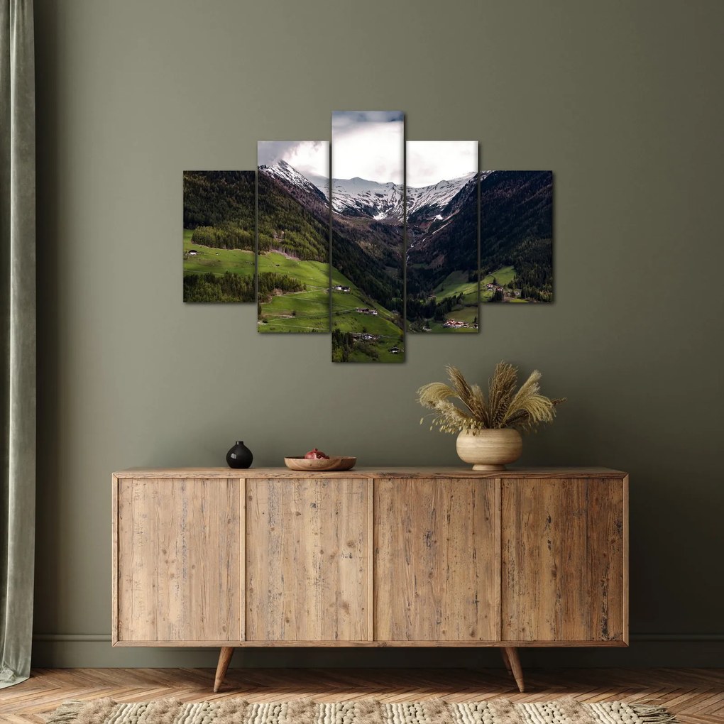 Obraz - Údolie pod horami (150x105 cm)