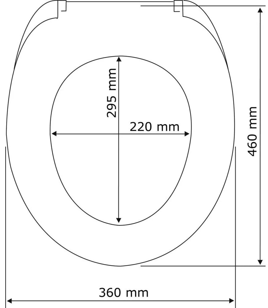 Biele WC sedadlo s jednoduchým zatváraním Wenko Habos, 46 × 36 cm