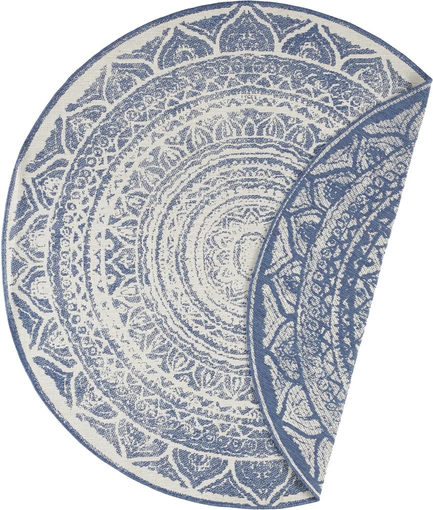 Bougari - Hanse Home koberce Kusový koberec Twin Supreme 104166 Blue/Cream - 200x200 (průměr) kruh cm