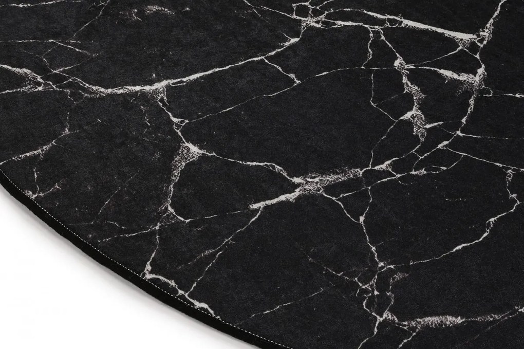 Oválny koberec Black Marble 60x90 cm čierny