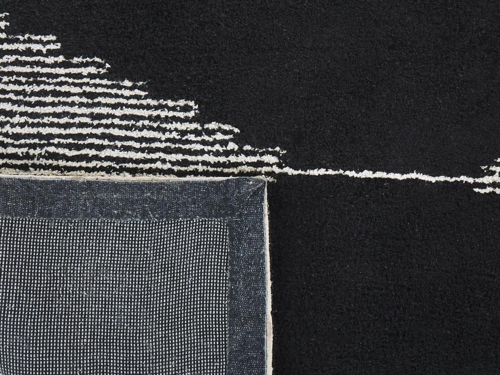 Bavlnený koberec 160 x 230 cm čierna/biela BATHINDA Beliani