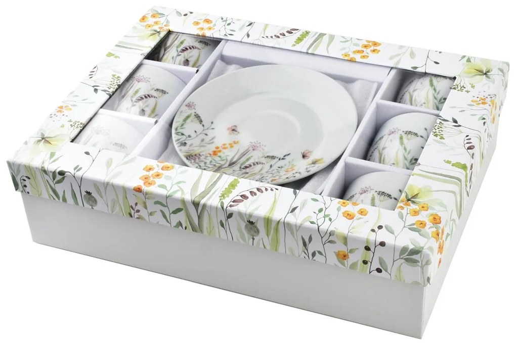 Porcelánová šálka s podšálkou Joy Flowers 250 ml sada 6ks