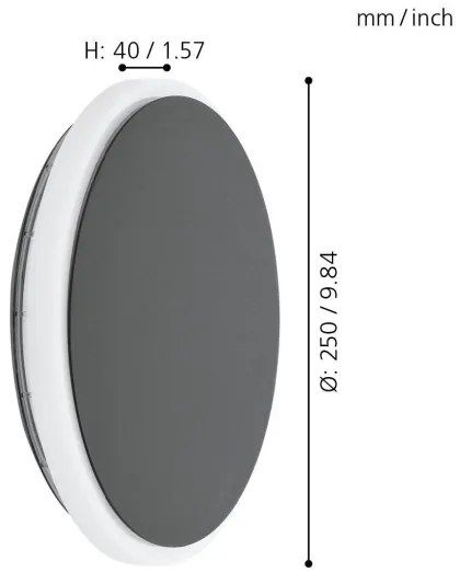 Eglo 98712 - LED Vonkajšie nástenné svietidlo MONGODIO LED/11,5W/230V IP44