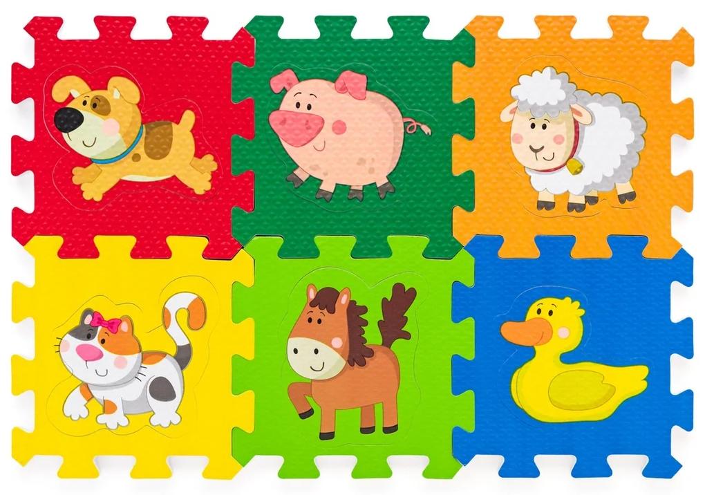 Plastica Penové puzzle so zvieratkami, 6 ks