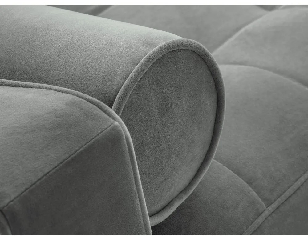 Svetlosivá zamatová rozkladacia pohovka Milo Casa Santo