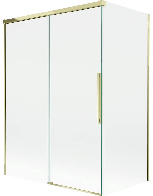 Mexen Rox, 2-krídlová posuvná vaňová zástena 120 + 70 x 150 cm, 8mm číre sklo, zlatý lesklý profil, 8C9-120-070-50-00