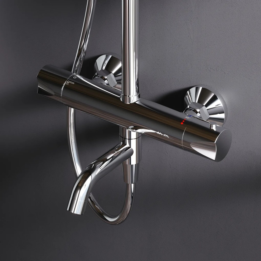 Sprchový systém AM.PM Hit F07TA500 s termostatickou vaňovou a sprchovou batériou, chróm
