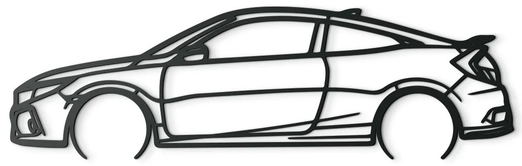 drevko Drevený obraz auta Honda 19 Civic si Rozmer obrazu: 26 x 86 cm, Farba dekorácie: Čierna