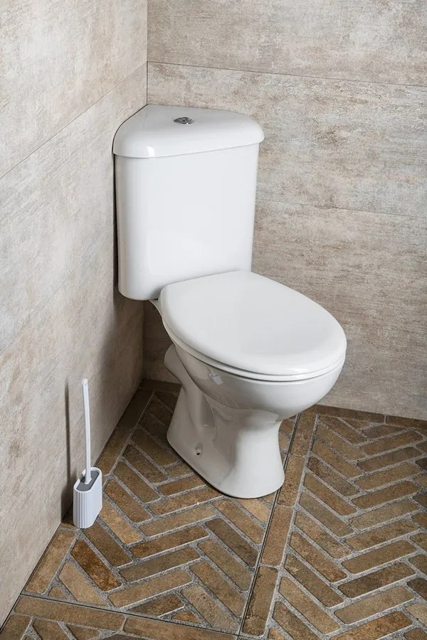 Aqualine Sapho, CLIFTON Rohový WC kombi misa s nádržkou vrátane splachovacej súpravy, biela