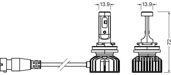 Sada 2 ks LED autožiaroviek NIGHT BREAKER SMART H16 PGJ19-3/4W/12V 6000K - Osram
