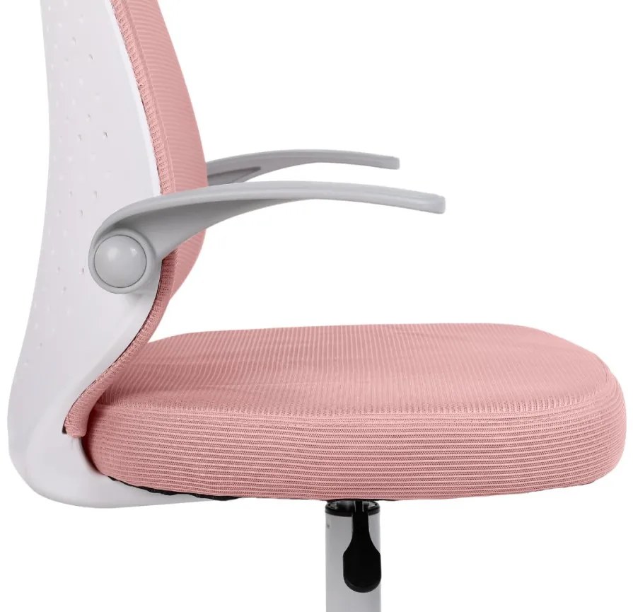 Detská otočná stolička Neoseat JUNI 012 s podnožou — látka, ružová