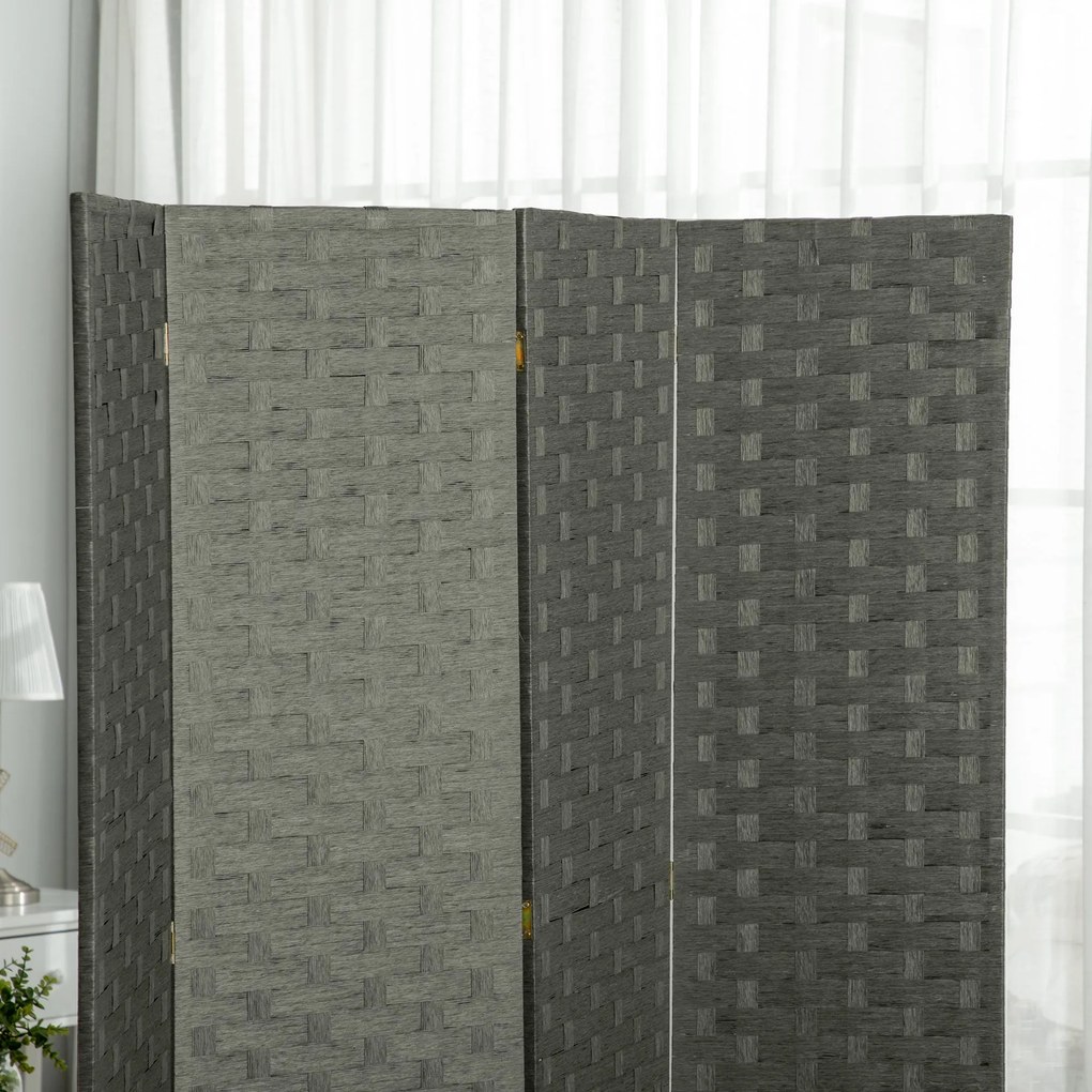 HOMCOM Drevený 4-panelový rozdeľovač miestností, rozmery 159,5D x 169,5V x 1,6H cm | Aosom