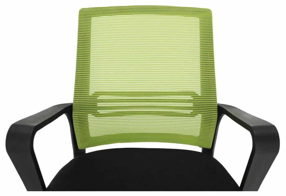 Kondela Kancelárska stolička, sieťovina zelená/látka čierna, APOLO