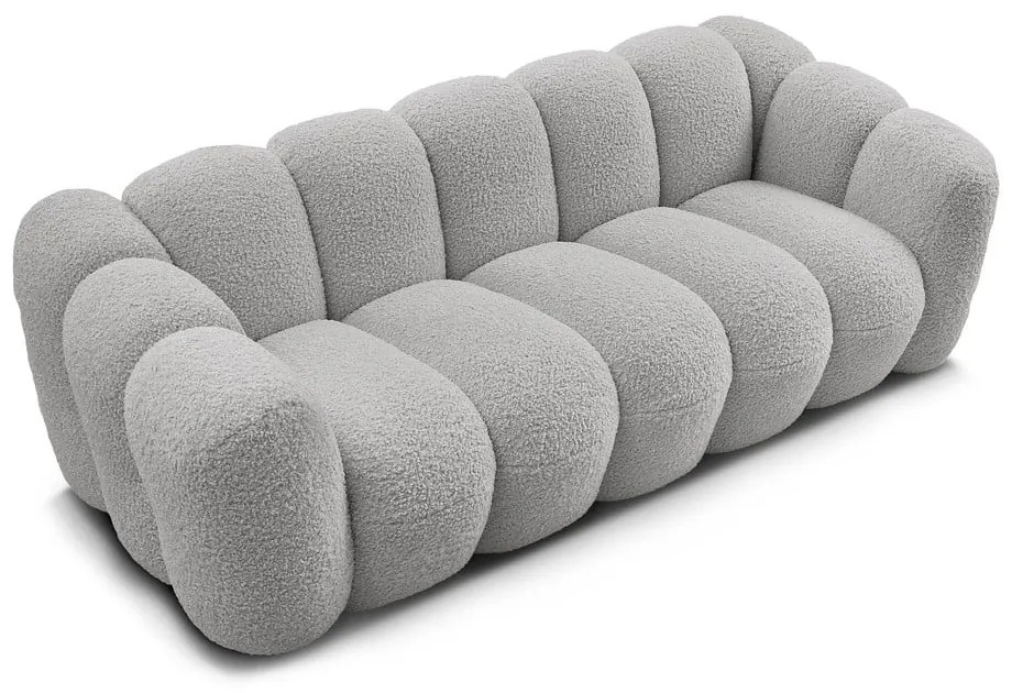 Svetlosivá pohovka z textílie buklé 232 cm Hippolyte – Bobochic Paris