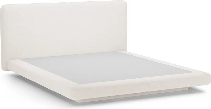 Béžová čalúnená dvojlôžková posteľ 140x200 cm Linea – Micadoni