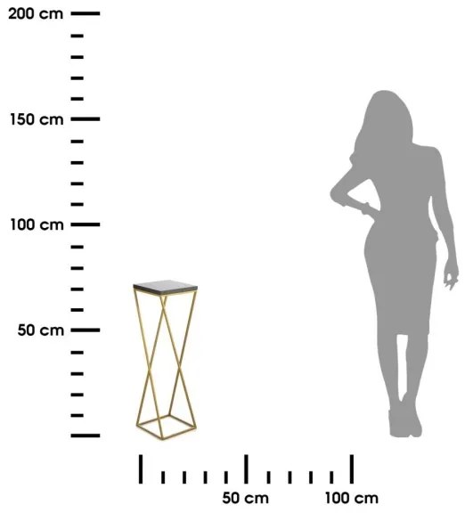 Stojan na kvety LOFT 70x24 cm zlatá/čierna