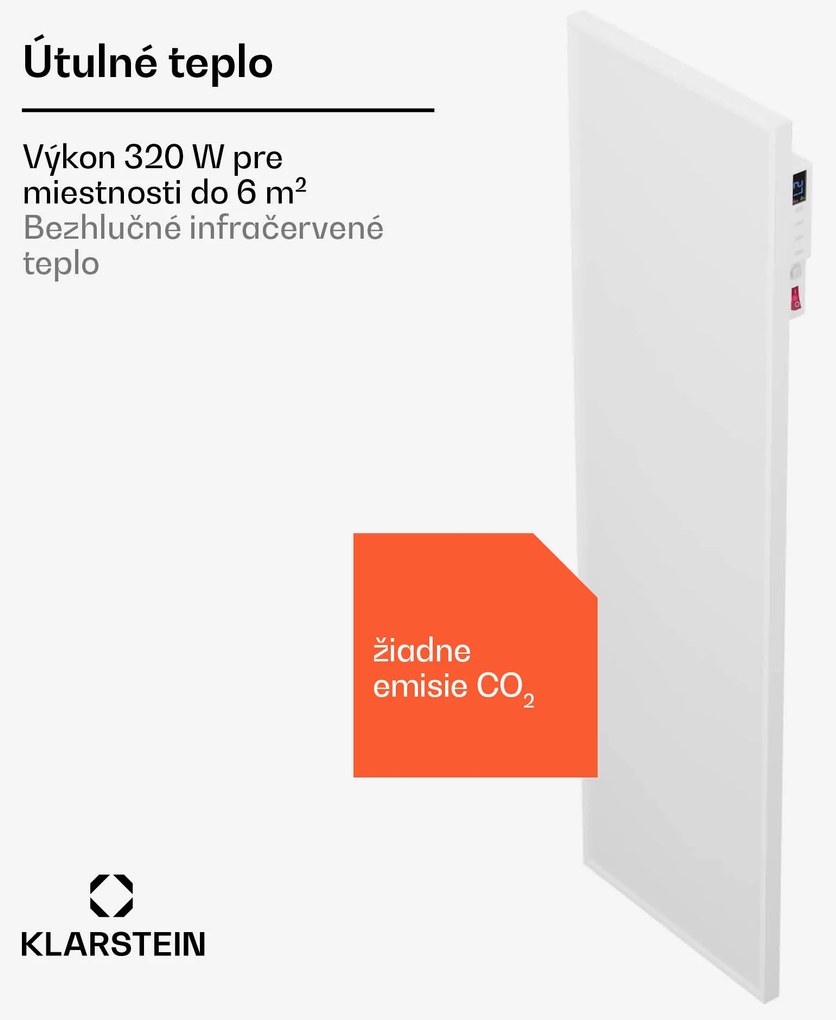 Klarstein Wonderwall Air Smart 320, infračervený ohrievač, 30 x 100 cm, 320 W, aplikácia