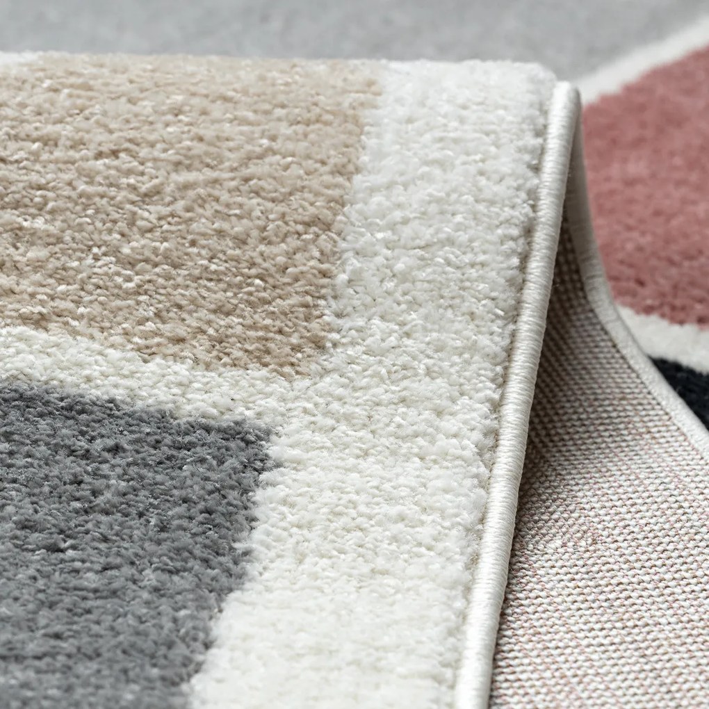 Dywany Łuszczów, Kusový koberec Fusion 0213 white/dark pink, 160x220, viacfarebná, kancelária