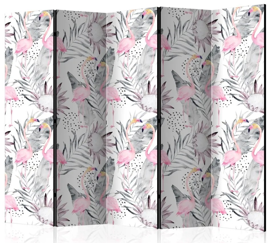 Artgeist Paraván - Flamingos and Twigs [Room Dividers]