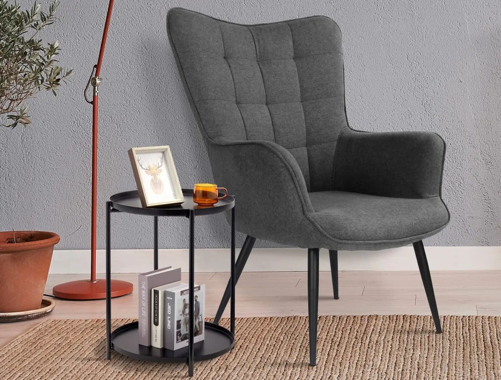 Kreslo Victoria, šedá látka