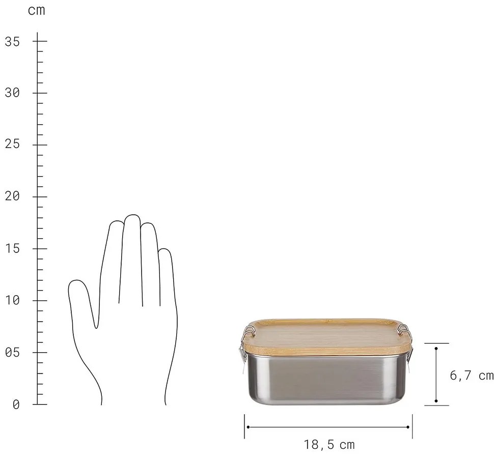 BENTO Box na obed nerezový 1,2 l