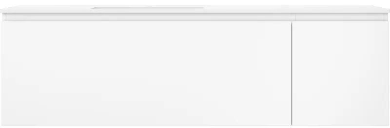 Mexen Orio, kúpeľňová skrinka 160 cm s ľavým umývadlom Otis, 1S, 1D, biela matná, 91A13-16047-3-BBFF01-W18L01