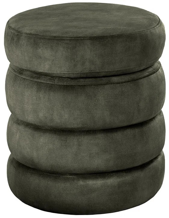 Taburetka VOQUE 50 cm zamatovo zelená s úložným priestorom