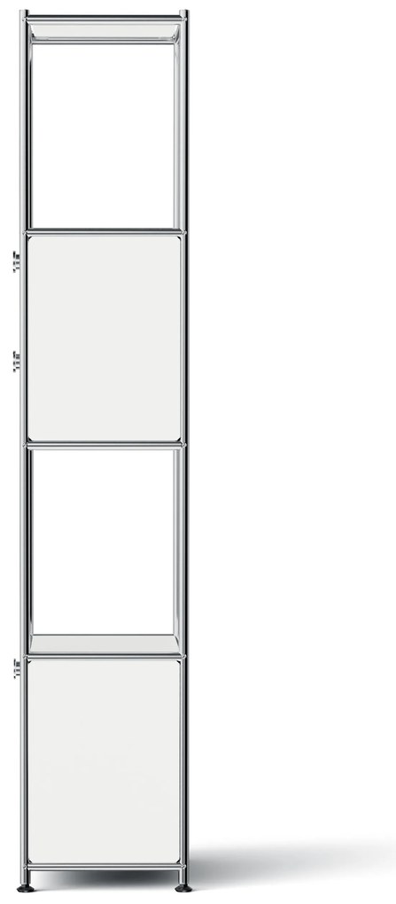 Kovový regál »CN3 Slim Line« s 2 pohyblivými zásuvkami a 1 pohyblivými výklopnými dvierkami, biely