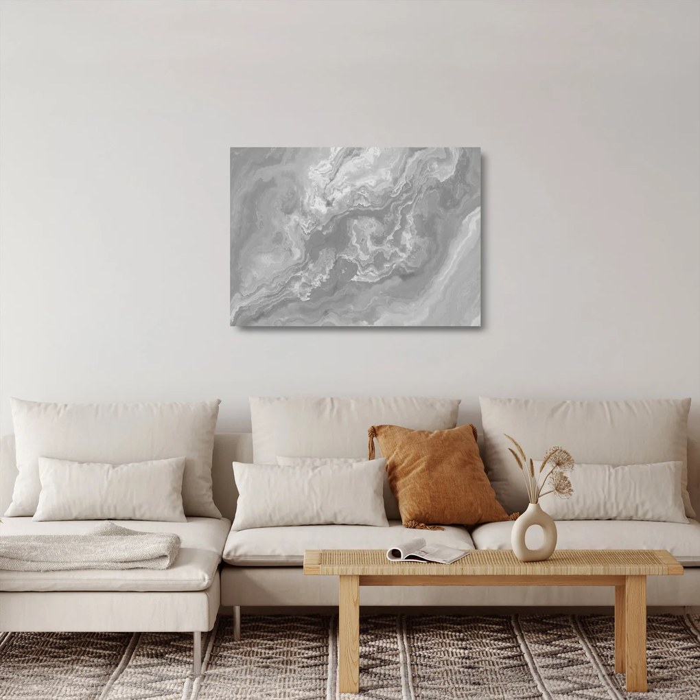 Sklenený obraz - Mramor v čiernobielej (70x50 cm)