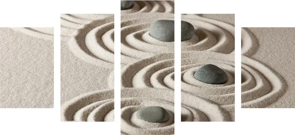 5-dielny obraz plážové zátišie s Zen kameňmi