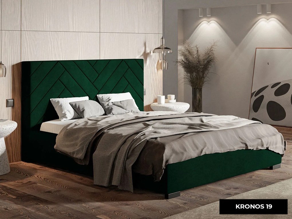 PROXIMA.store - Luxusná manželská posteľ OPAL ROZMER: 180 x 200 cm, FARBA NÔH: chrómová