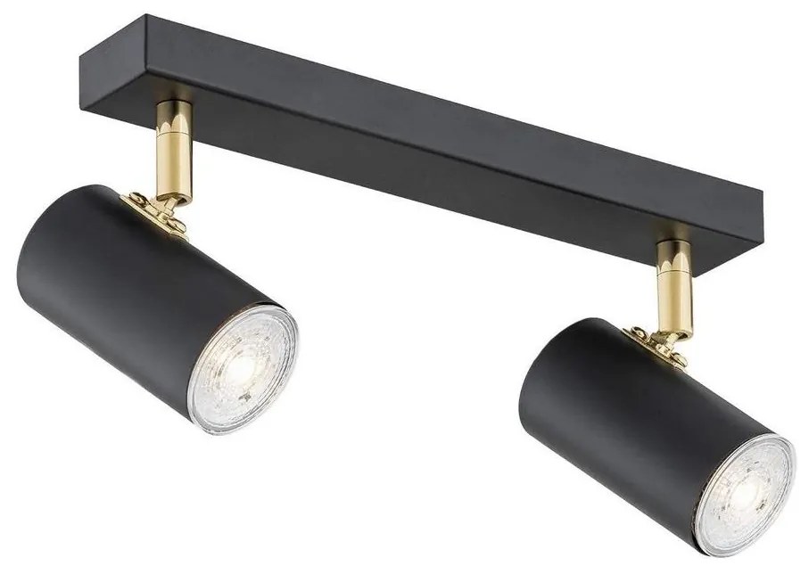 Argon 0891 - Bodové svietidlo LAGOS 2xGU10/5W/230V čierna/mosadz AR0891