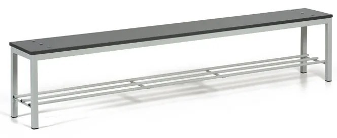 Šatníková lavica s botníkom, sedák - lamino, dĺžka 2000 mm, grafit