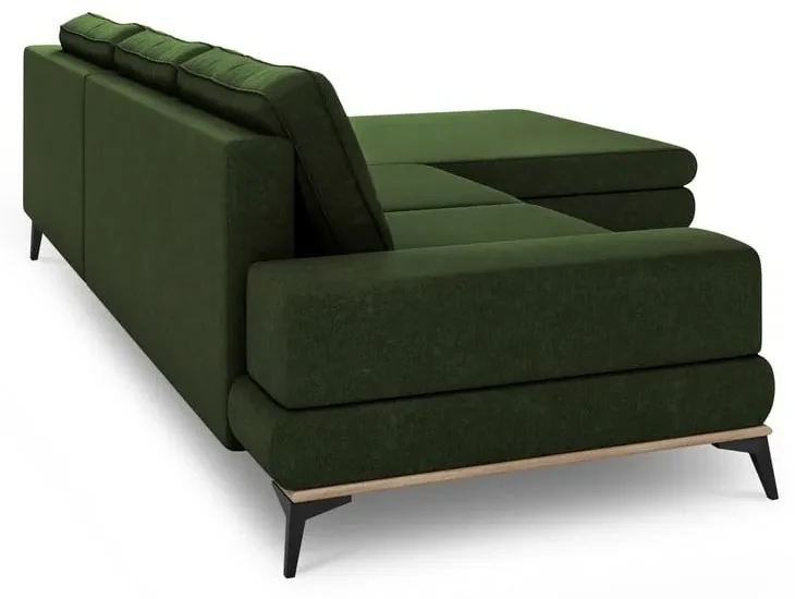 Fľaškovozelená rozkladacia rohová pohovka Windsor & Co Sofas Planet, pravý roh