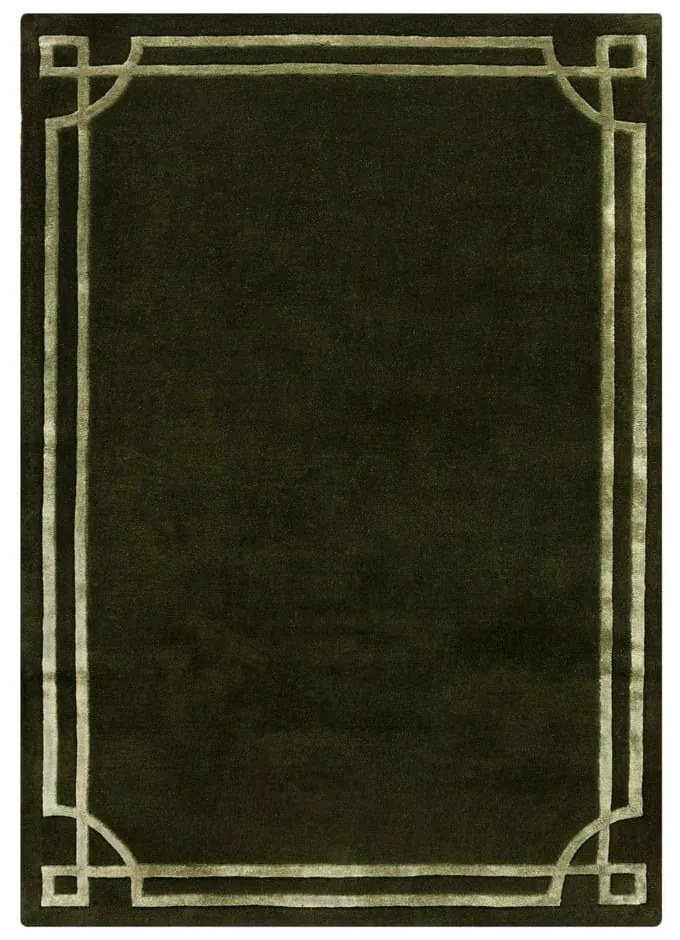Tmavozelený ručne tkaný vlnený koberec 160x230 cm Gatsby – Flair Rugs
